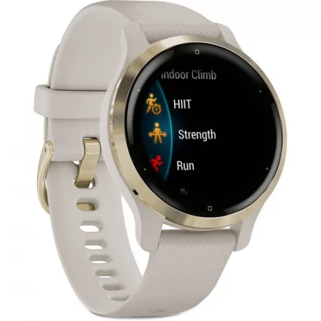 Garmin Venu 2S - Light Gold Stainless Steel Bezel with Light Sand Case and Silicone Band (AGA-010-02429-71)